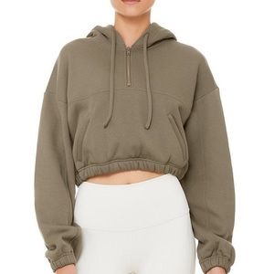 ALO Yoga Stadium Half Zip XS Olive Branch